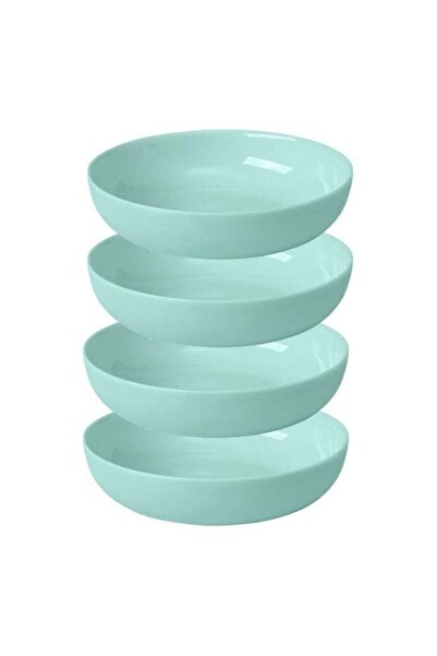 Generic 4-Piece Set – Turquoise Tempered Glass Plates, 17 cm