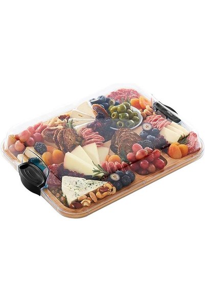 Generic Portable Cutting Board with Lid for Travel, Bamboo Charcuterie Board ...