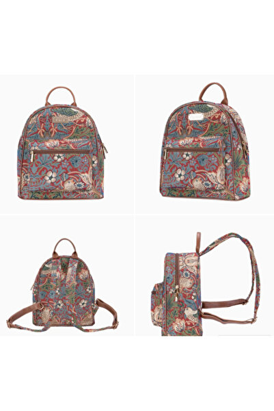Signare Strawberry Thief Daypack – Tapestry Backpack, 26 × 28 × 14 cm