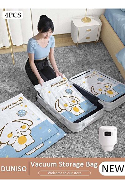 Generic 4 PCS Home Vacuum Storage Bag with Electric Pump, Reusable Travel Vac...