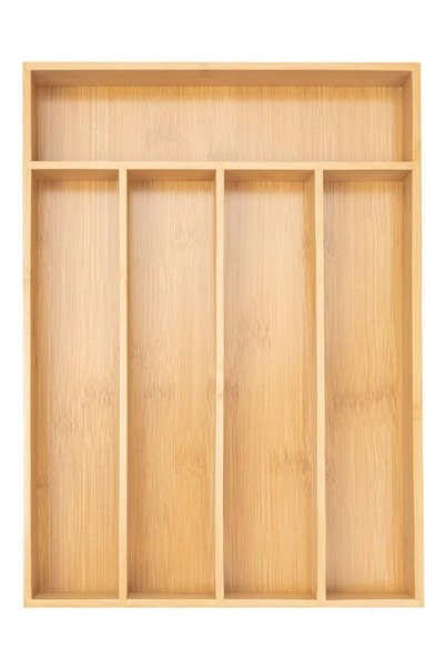 Generic Beauenty Silverware Drawer Organizer,5 Compartment Bamboo Drawer Orga...