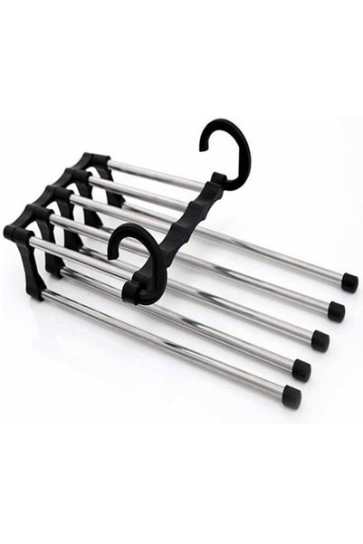 Generic 5 In 1 stainless steel multiLayer ,multifunction magic pants rack tro...