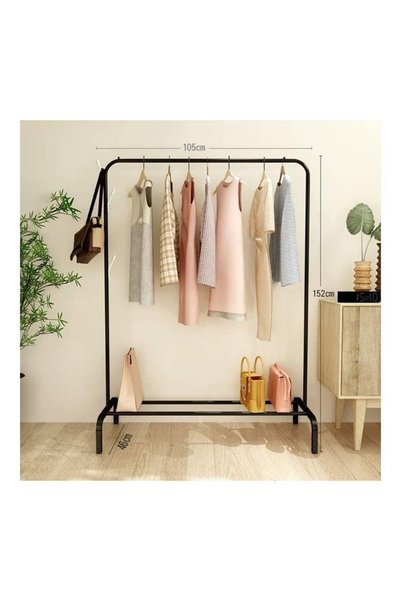 Generic Floor Standing Cloth Rack Black
