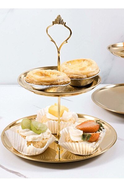Generic Cupcake Display Stands 2 Tier Serving Tray Platters Stainless Steel G...