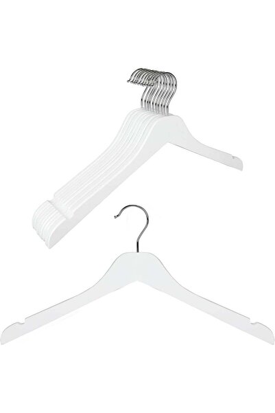 Generic HANGER White Wooden Hangers. Slim Wood Clothes Hanger with Flat Desig...