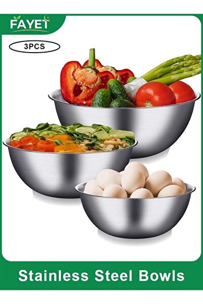 Generic 3 Pack Stainless Steel Mixing Bowls Set, Food Grade Salad and Serving...