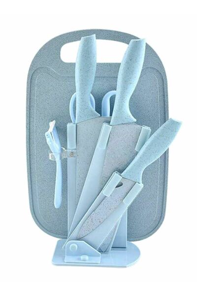 Generic Kitchen Knife Sets 7pcs Wheat Knife Scissors Fruit Knife Holder