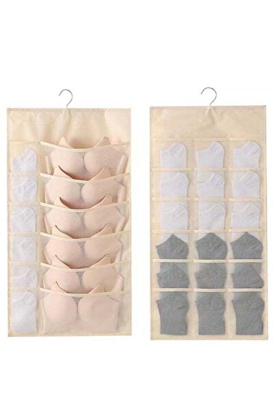 Generic Closet Hanging Organizer with Mesh Pockets & Rotating Metal Hanger,Du...