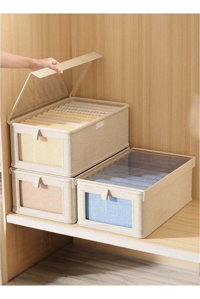 Generic 3-Piece Foldable Stackable Large Capacity Clothes Storage Box, Drawer...