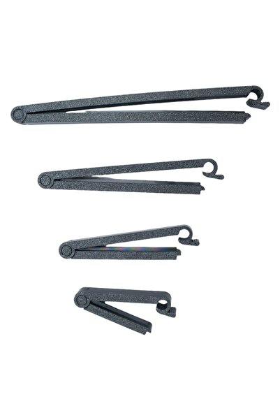 OEM Set de 4 cleme de sigilare pentru pungi, Negru, 4,5 cm, 7 cm, 10 cm, 15 cm