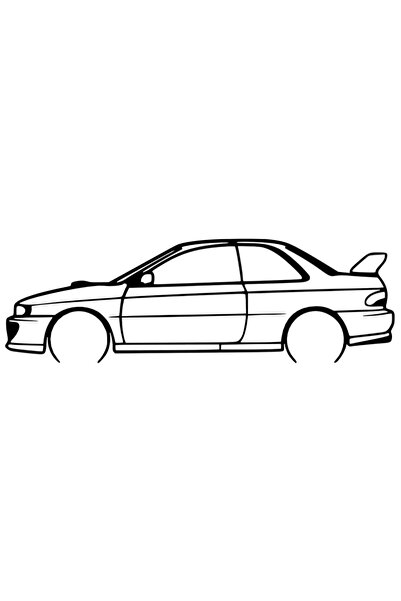 OEM Decorațiune Subaru Impreza GT Turbo 1996 – Siluetă 3D, design auto minima...