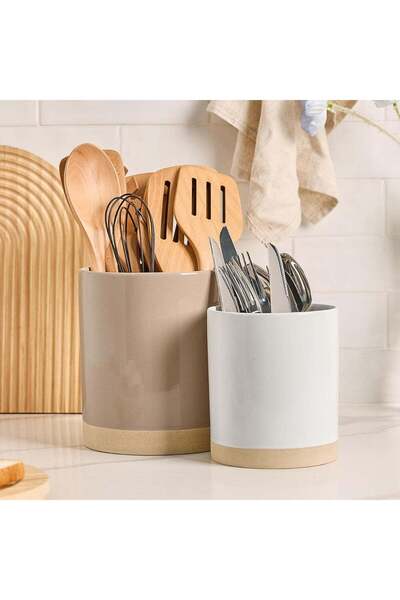 Generic famiware Milkyway Kitchen Utensil Holder Set of 2 - Ceramic Cooking U...