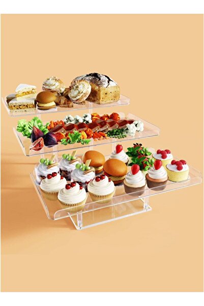 Generic 3 Tier Serving Tray for Entertaining, Acrylic Dessert Table Display S...