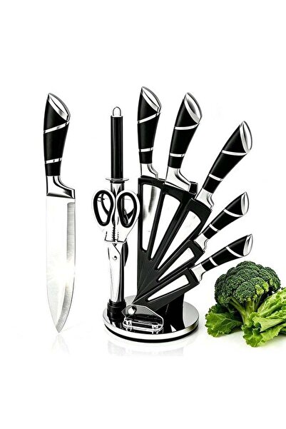 Generic Knife Sets for Kitchen with Block Self Sharpening, 9 Pcs Kitchen Knif...