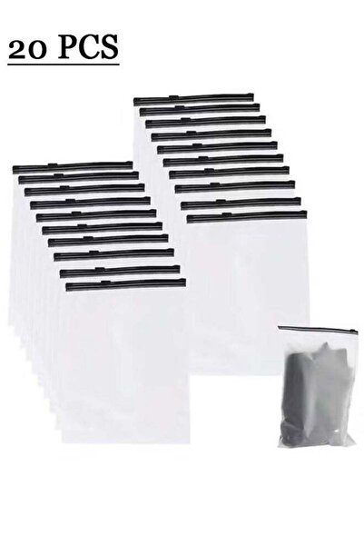 Generic 20 Pcs Reusable Ziplock Bags, 40 x 30cm Travel Clothes Storage Bag, C...
