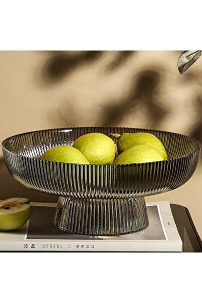 Generic Glass Fruit Bowl,Large Decorative Glass Bowl,Decorative Pedestal Bowl...