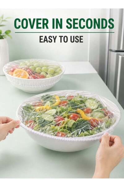 Generic Fresh Keeping Bags 100pcs with Elastic Disposable Shrinkable Food Sto...