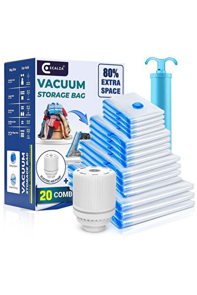 Generic 20-Pack Vacuum Storage Bags with Electric and Hand Pump – Space Saver...