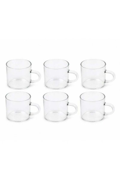 Generic 6-Piece Ultra-Lightweight Glass Cup Set with Ergonomic Handles for Te...