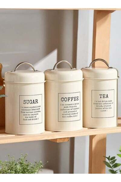 Generic 3-Piece Large Capacity Stainless Steel, Coffee Kitchen Canister, Suga...