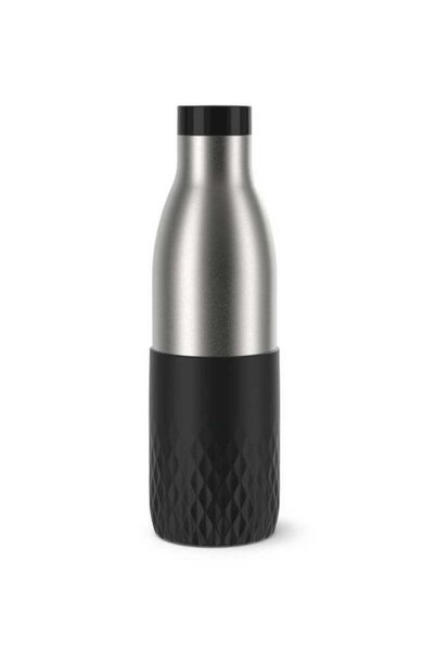 Generic Bludrop Thermal Stainless Steel Bottle Grey/Black 0.5 Litre Black/Grey