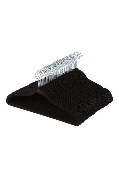 Generic 10-Piece Non-Slip Velvet 360 Degree Swivel Hangers Set Black
