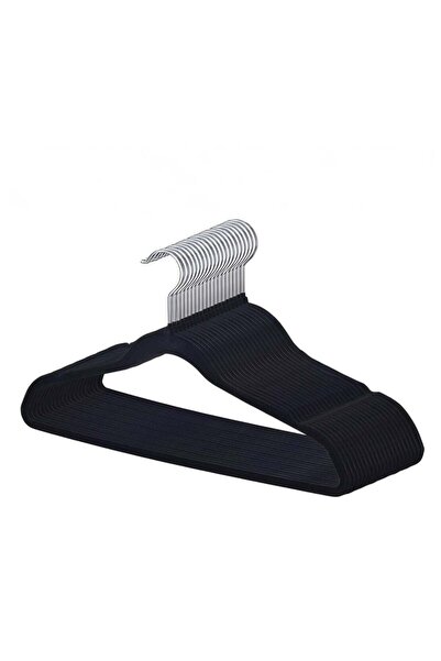 Generic 50 Pieces Non-Slip Velvet 360 Degree Swivel Hangers Set Black