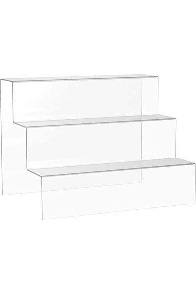 Generic ARS® 3-Tier Acrylic Riser Display Shelf Clear Stand Organizer 30×15×1...