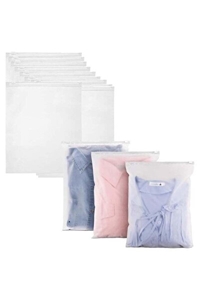 Generic 25pcs Frosted Clothing Transport Packaging Bags, Travel Luggage Organ...