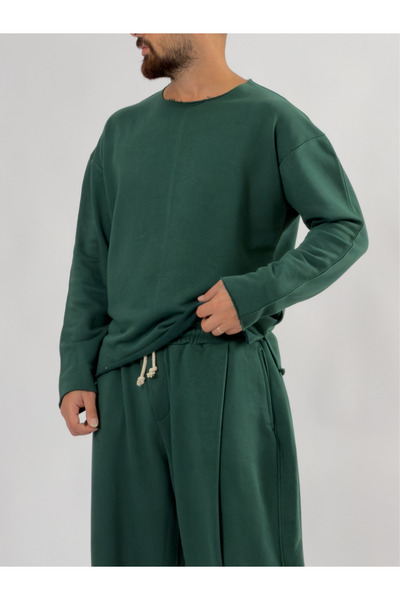 COCOPELLI Hanorac verde supradimensionat pentru bărbați COC3435