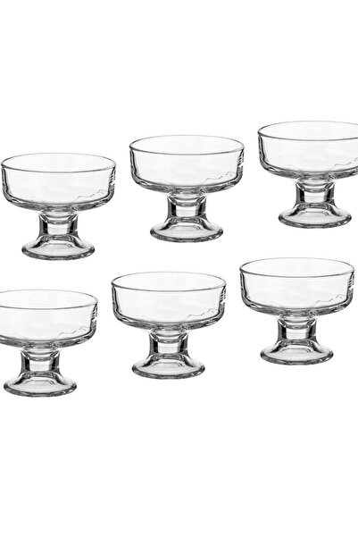 Generic Set Of 6 Ice Cream Bowls Clear Glass Round 265 Milliliters