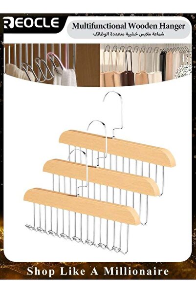Generic 3pcs Multi Hook Coat Racks 360 Degree Space Saving Hangers with 8 Hoo...