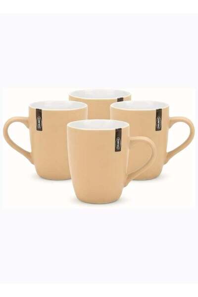 Generic Feelings Two-Tone Ceramic Mug Set of 4, 355ml Each – Elegant Stain-Re...