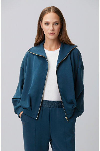 Network Petrol Modal Karışımlı Sweatshirt