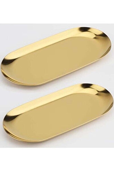Generic 2 PCS Trinket Tray Stainless Steel, for Serving Trays Towel Storage D...