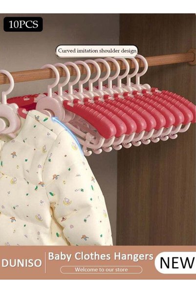 Generic 10 Pcs Baby Hangers, Extendable Baby Closet Hanger with Removable Cli...