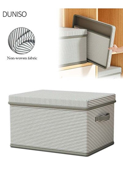 Generic Covered Multifunctional Storage Box, Foldable Storage Box with Grey D...