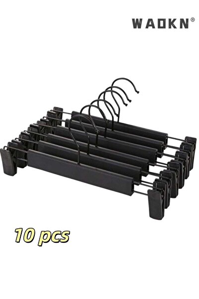 Generic 10Pack Non Slip Pants Skirt Hangers with 360° Swivel Metal Hook, Adju...