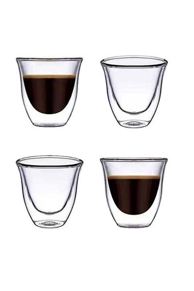 Generic Glass Coffee Cup Tea Cup 4 Pack For Espresso Coffee 80 ML