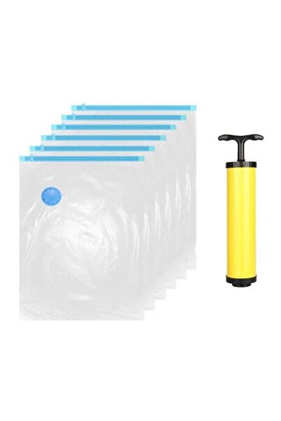 Generic 7-Piece Vacuum Storage Bag With Suction Pump Multicolour 60x80cm