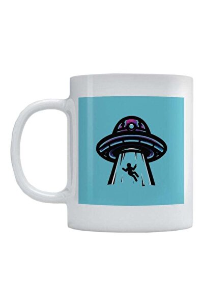 Generic Spacecraft Printed Coffee Mug White/Blue/Black 350ml