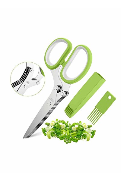 Generic Herb Scissors Set with 5 Blades and Cover - Multipurpose Kitchen Chop...