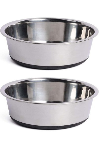 Generic Stainless Steel Dog Bowls, 2 X 900ML Nonslip Silicone Rubber Dog Bowl...