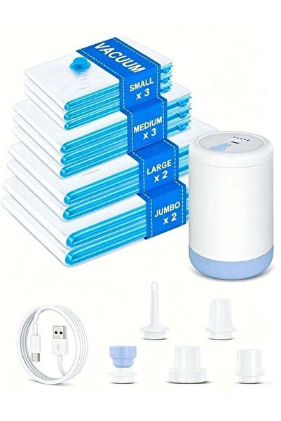 Generic 10-Pack Vacuum Storage Bags with Electric and Hand Pump – Space Saver...