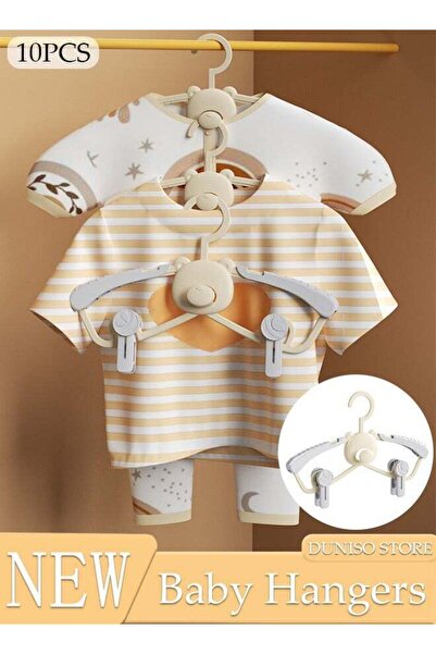 Generic 10PCS Baby Hangers for Closet Plastic Kids Hangers Clothes Space Savi...