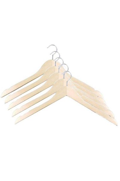 Generic Pack of 5 Non-Slip Wooden Hangers