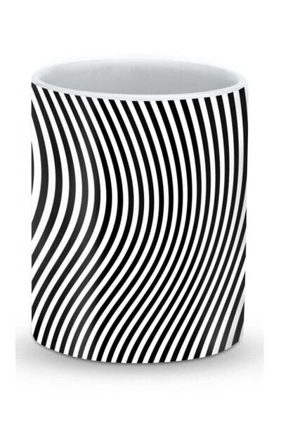 Generic Premium Zebra Lines Designer Mug Black/White