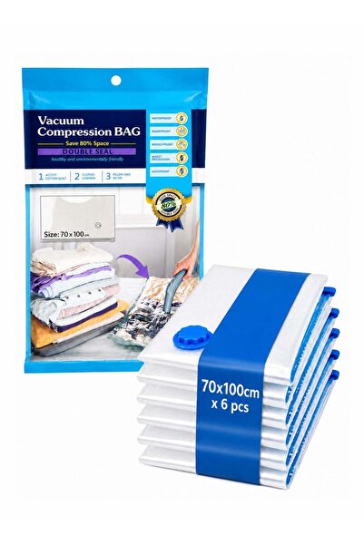 Generic Vacuum Storage Bags 6 Pieces per Pack 70x100cm Reusable Compression S...