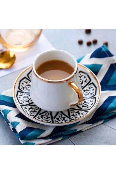 Generic 80ml Gold-Plated Porcelain Espresso Cup & Saucer, Vintage Design for ...