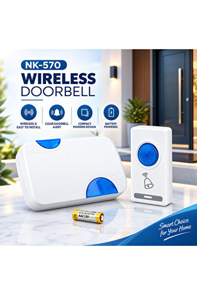 Generic جرس باب لاسلكي NK-570 مع جهاز تحكم عن بعد |   جرس باب بعيد المدى يصل ...